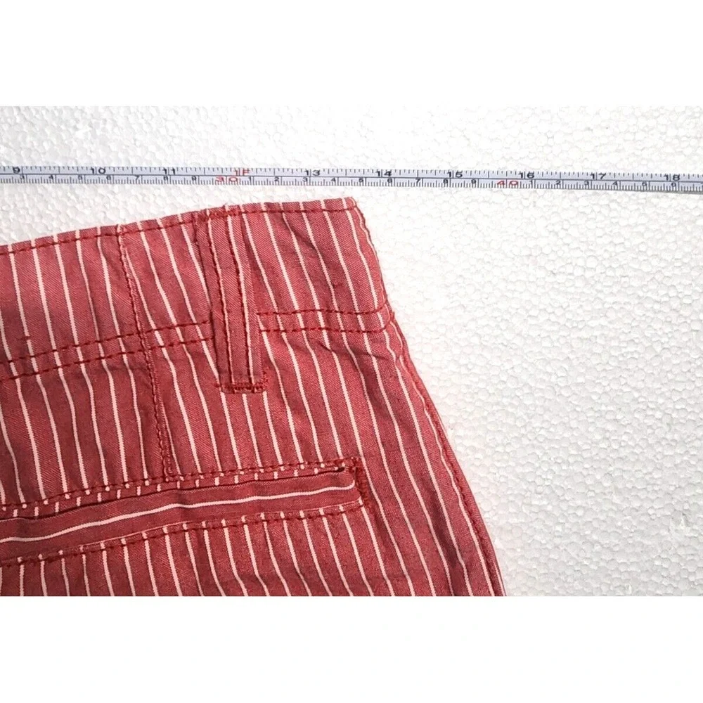 Arizona Jean Co Shorts Youth Size 16 Red White Striped Casual Chino Flat Front